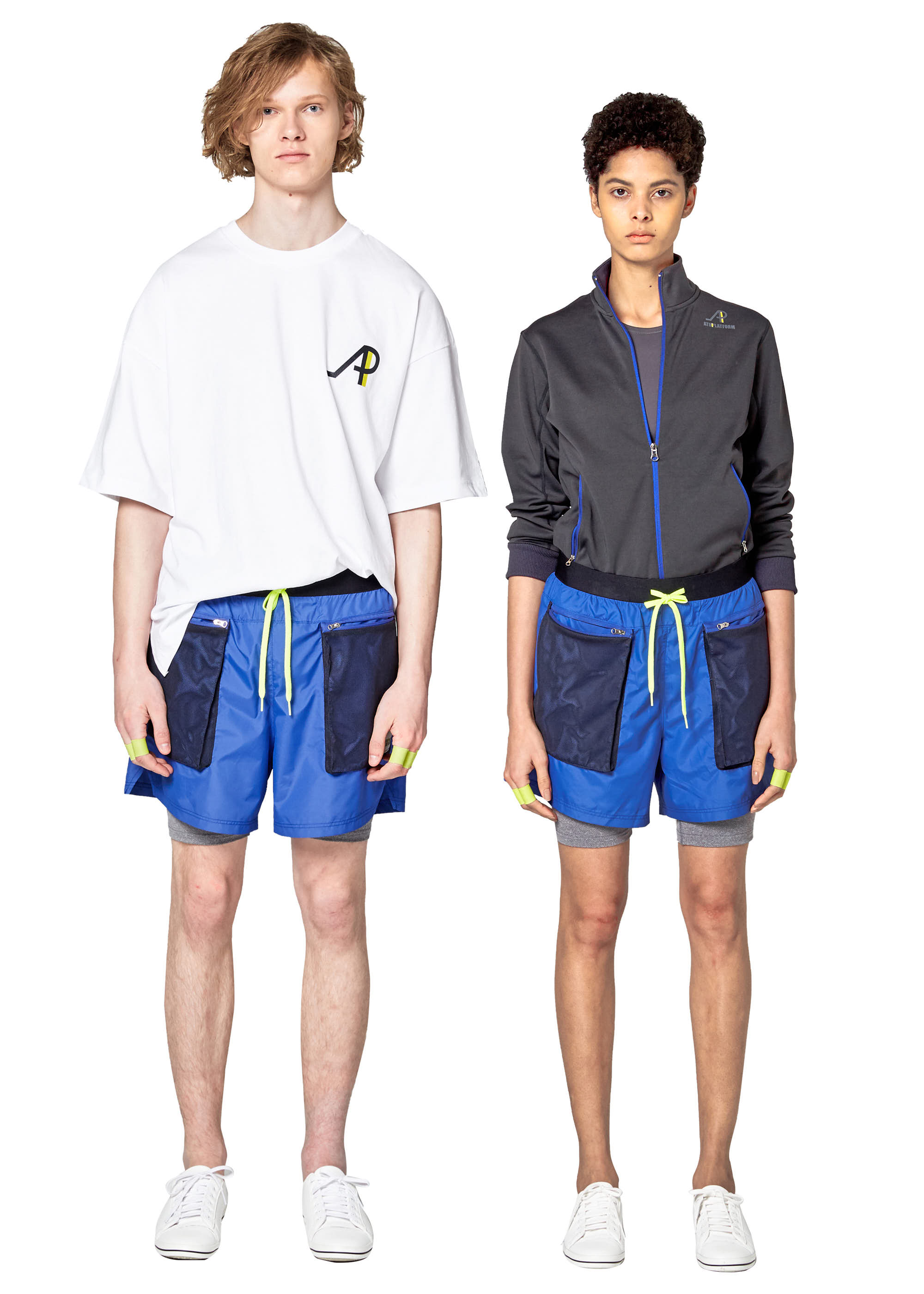 AM01PS022 in 1 BAND RUNNING SHORTS_BLUE