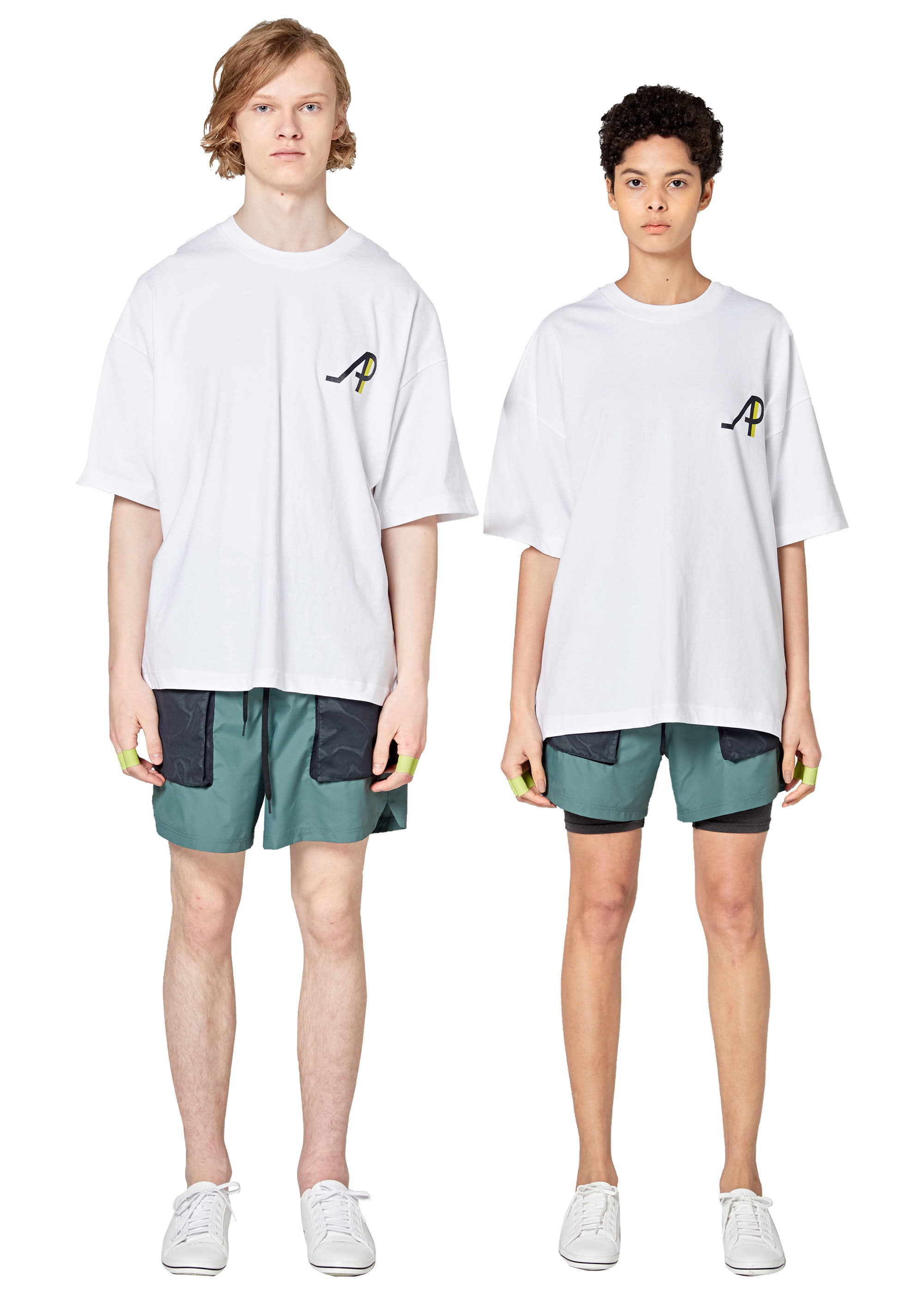 AM01PS022 in 1 BAND RUNNING SHORTS_GREEN